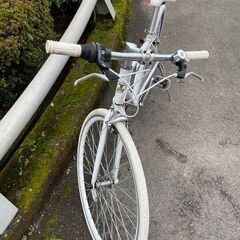 クロスバイク No.631 ホワイトパープルリム 21Technology カラータイヤ