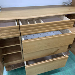 家具ならトレファク吉川店！！ 河口家具 キッチンボード ホワイトオーク材 ブラウン×ブラック