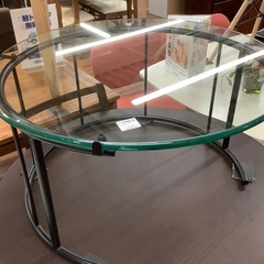 サイドテーブル　天板ガラス　円形