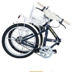 【KCD】シンプルスタイル　20型折たたみ自転車　LEDライト・カギ付　ネイビー
