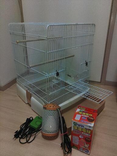 インコ・鳥さんのケージ。ヒーターセット