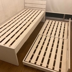 激安 綺麗 シンプル 親子ベッド セミシングル 木製 すのこ キ...