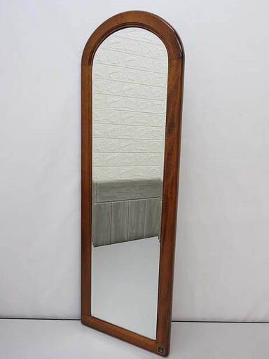 ss4583　ニチハン　ウォールミラー　アーチ型　ダークブラウン　木製　鏡　壁掛け　かがみ　ミラー　こげ茶　木枠　一面鏡　姿見　全身鏡　スリム