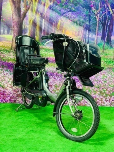 ❻ 4626子供乗せ電動自転車ブリヂストン3人乗り新品20インチ良好バッテリー