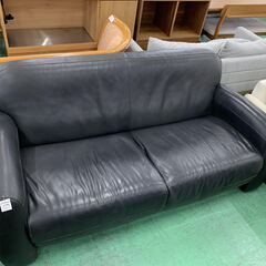 家具ならトレファク吉川店！！ INCANTO 2人掛けソファー ブラック レザー DIVIANI 程度C