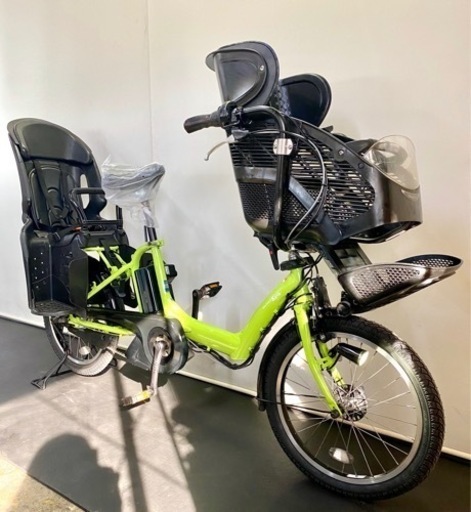 関東全域送料無料 保証付き 電動自転車 ヤマハ パスキッスミニ 20インチ 3人乗り 8.7ah 黄緑色