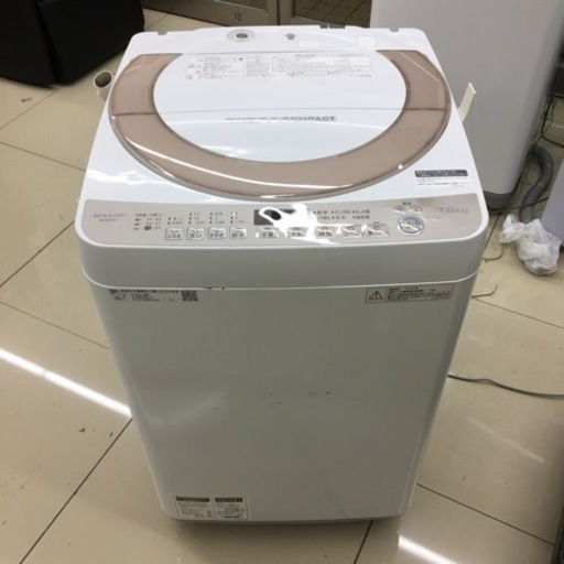 HJ219 【中古】 SHARP 洗濯機 18年製　ES-KS70T-N