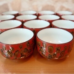 赤茶色 湯呑み茶碗13客セット/ 茶器
