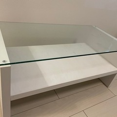 ガラステーブル　ホワイト