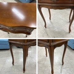 J2147 アンティーク調 3段サイドチェスト 電話台 コンソールテーブル 猫脚 イタリア家具調 デザイン ヨーロッパ家具調 デザインクリーニング済み 【リユースのサカイ柏店】