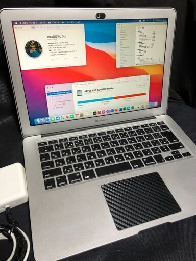 「MacBook Air 13インチ Mid 2013 MD760J/A (Core-i5/4GB/128GB)」Core i5搭載 / メモリー4GB / SSD-128GB / MacOS(Big Sur)とOffice2019＋Win10とOffice2010のデュアルブート仕様 / Webカメラ / Bluetooth / USB3.0 / 無線LAN / 中古品