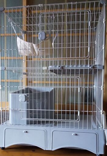 2段 トイレ付き 猫ちゃん用ケージ