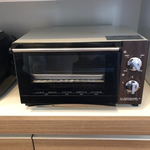 ピエリア ビッグオーブントースター 火力4段階切替 1200W 4枚焼き 木目(ダークウッド