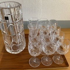 クリスタル　グラスと花瓶