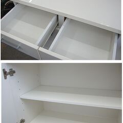 ☆ ニトリ キッチンカウンター キャスター1個欠品 幅120cm エナメル天 