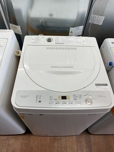 洗濯機　No.6411　シャープ　2019年製　5.5kg　ES-GE5C-W　【リサイクルショップどりーむ天保山店】