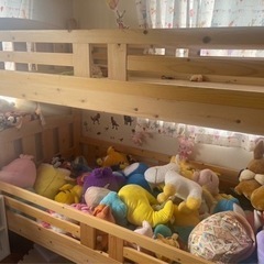 天然木の子供用2段ベッド