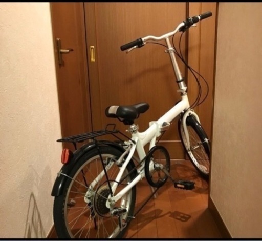 アルミ20インチ6段変速折り畳み自転車(白) 折りたたみ自転車 20