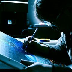 オリジナル絵画「門司港レトロに表れたレトロ飛行艇」