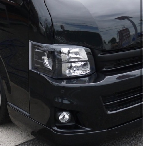 ハイエース　ヘッドライト　200系　純正品加工　インナーブラック　左右セット ハイエース ヘッドライト 200系 純正品加工 インナーブラック 左右