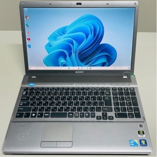 【引取先決定】配送可！　i5、HDD750GB、Windows11搭載　SONY製ノートパソコンVAIO　ブルーレイ、フルHD、カメラ、Bluetooth、ACアダプター付属、Blu-ray、バイオ、ソニー