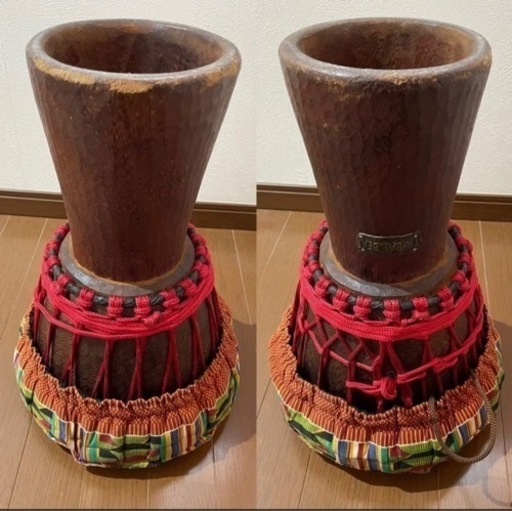 トライバルビート ジャンベ ケース付き 打面破れ