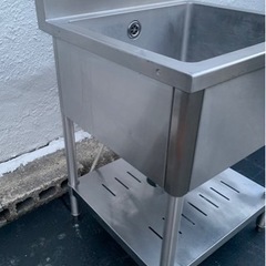 業務用 tanico 一層シンク 二口 浄水器 蛇口付き 幅600×奥600×高さ800+150(mm) 流し台 厨房機材 洗浄済み キッチン 手洗い場 厨房機器 店舗用品