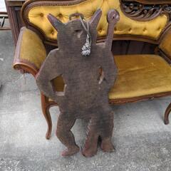 珍品　はらいたのくすり　木製　看板　鬼/赤鬼