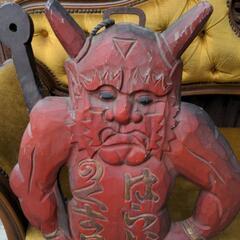 珍品　はらいたのくすり　木製　看板　鬼/赤鬼