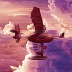 【版画】オリジナル絵画「夢を振りまく飛行艇」