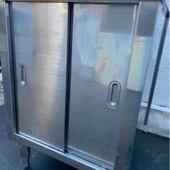 業務用 キャビネット 作業台 調理台 600×600×800 スライド 収納庫 置き棚 収納棚 食器棚 キャビネット型作業台 厨房機器 厨房機材 大阪発