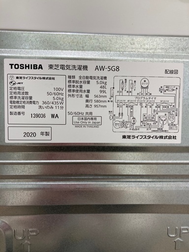 年製！TOSHIBAから全自動洗濯機が入荷しました