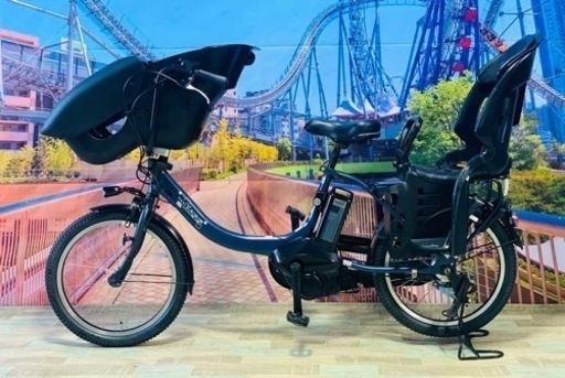 ❷ 4753子供乗せ電動自転車ヤマハ3人乗り新品20インチ良好バッテリー