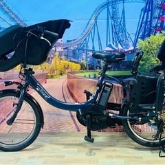 ❷ 4753子供乗せ電動自転車ヤマハ3人乗り新品20インチ良好バ...