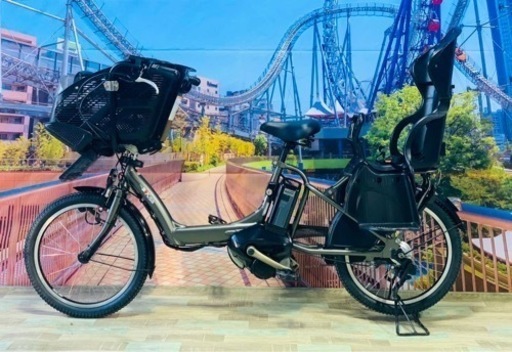 ❷ 4754子供乗せ電動自転車ヤマハ3人乗り新品20インチ良好バッテリー
