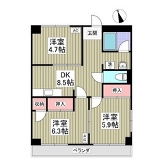 ⭐️【3DK】⭐️【初期費用8万円パック】⭐️駐車場1台無料！敷...
