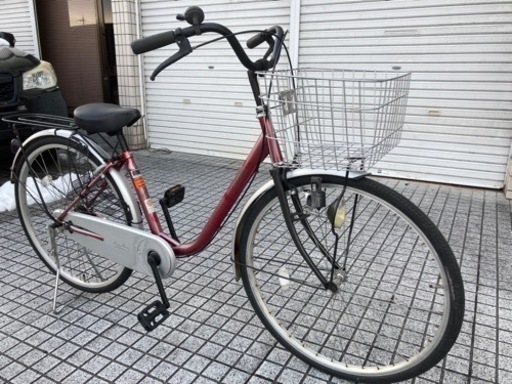 【26インチ自転車】ファミリーサイクル　変速なし　前かご、鍵新品❗️スペアキーあり　若林自転車　膳所店　SALE中❗️