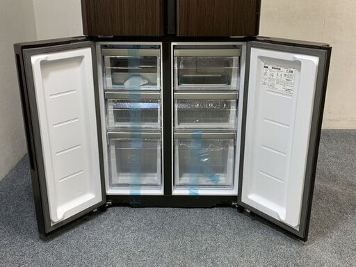 開封済み未使用品 AQUA/アクア 4ドア冷凍冷蔵庫 420L 自動製氷 AQR-TZ42M(T)ダークウッドブラウン 2022年製 家電 店頭引取歓迎 R6832)