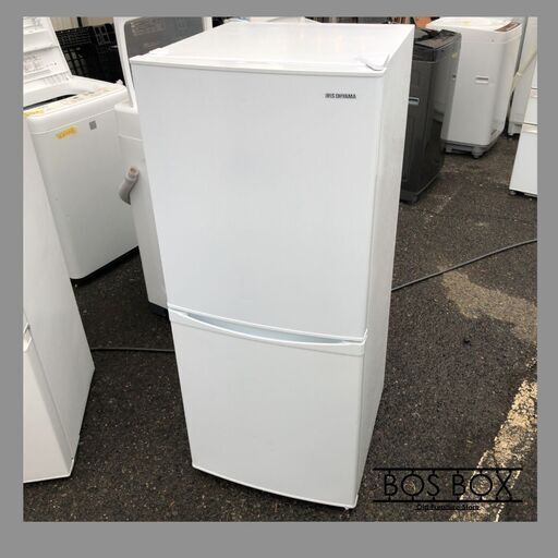 IRIS OHYAMA 2ドア冷凍冷蔵庫 IRSD-14A-W 142L 2021年製●E013M045