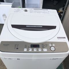 SHARP 全自動洗濯機 ES-GE6D-T 6kg/風乾燥3kg 2020年製○