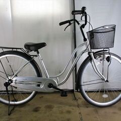 D490 ☆限定特価☆ 中古自転車 【 27インチ 軽快車 白 ノーパンクタイヤ 】