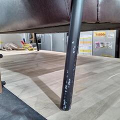 お買い得！二人がけソファー★ブラウン（合皮）　クリーニング済/配送可　管理番号72701