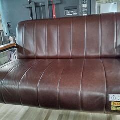 お買い得！二人がけソファー☆ブラウン（合皮） クリーニング済