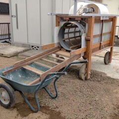 ドラム式電動土ふるい機（自作）