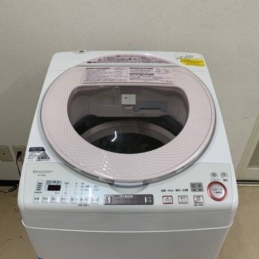 6/18 終 2015年製 SHARP 電気洗濯乾燥機 ES-TX850-P 高濃度プラズマクラスター 洗濯8.0kg /乾燥4.5kg 菊HG