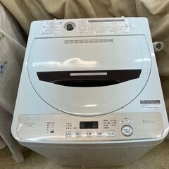 SHARP シャープ 全自動電気洗濯機 ES-GE6D-T 6.0kg 2019年製 幅565mm 
