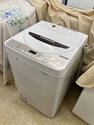 SHARP シャープ 全自動電気洗濯機 ES-GE6D-T 6.0kg 2019年製 幅565mm奥行570mm高さ890mm 美品