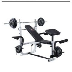 マルチベンチプレス、ラバーバーベルセット100キロ(ボディデザイン)