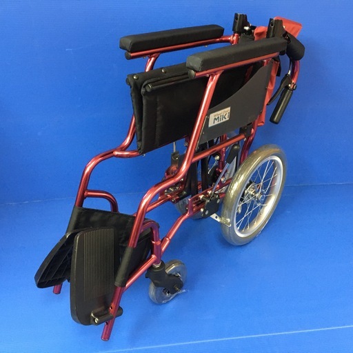 介助式車いす 標準型 軽量コンパクトタイプ PMS-2R レッド 車