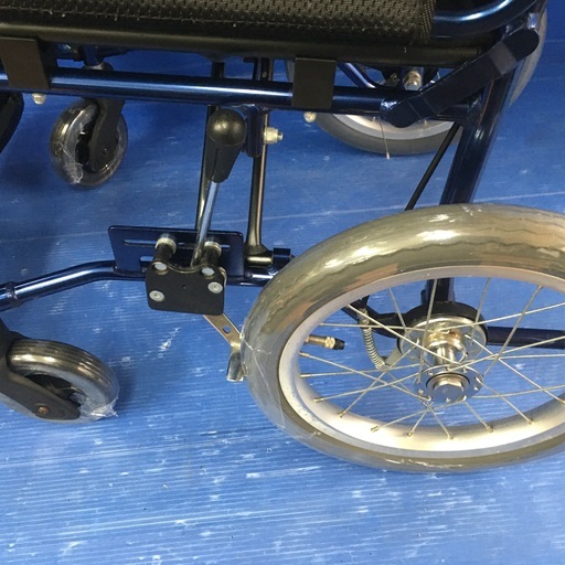 介助式車いす 多機能型 超軽量コンパクトタイプ PMS-4BU 車椅子 車いす ブルー